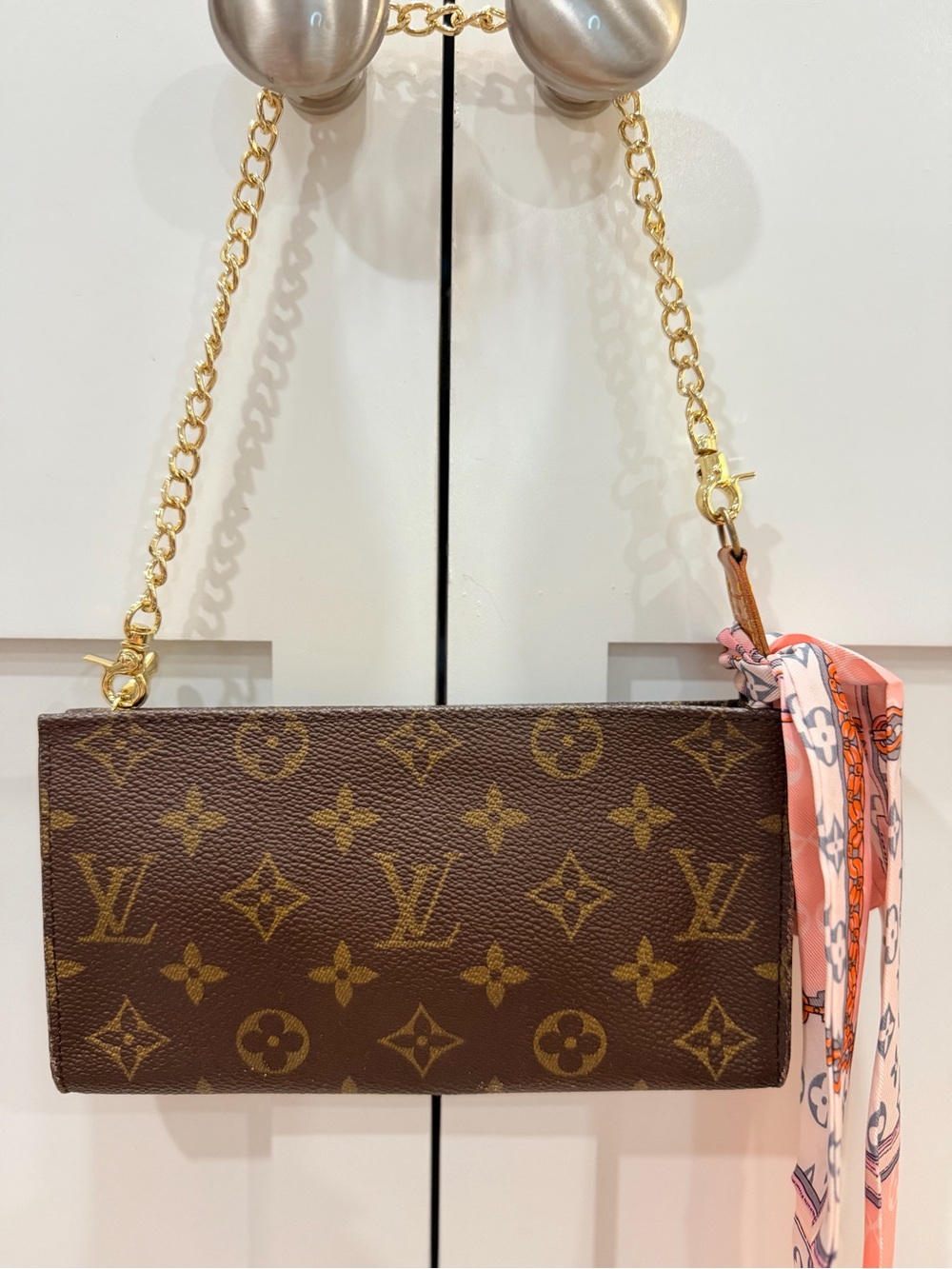 Louis Vuitton Monogram Toiletry Bag with chain , LV dust bag & LV Box & Orage